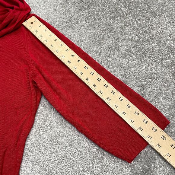 Requirements Acrylic Cowl Neck Pullover Sweater Womens Plus 2X Red Ribbed Knit - Picture 8 of 12